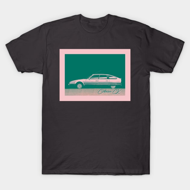 Citroën CX ------ Retro Style Duotone Aesthetic Car Art T-Shirt by unknown_pleasures